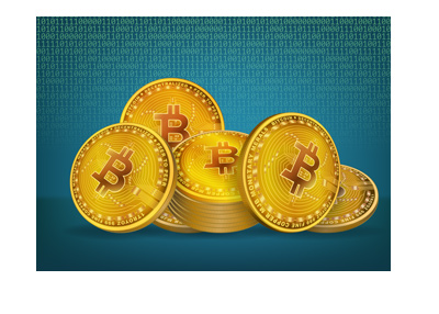 The image of casino coins in the Bitcoin crypto currency. Illustration.