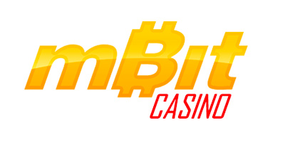 mBit Casino - Logo on white background. Branding.
