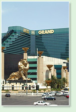 mgm grand hotel in las vegas - daylight shot - lion