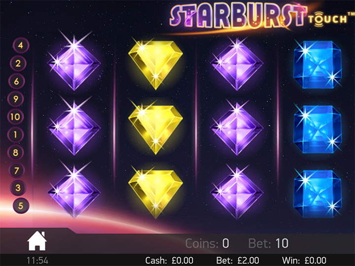 Starburst Touch - Online casino game. Screenshot.